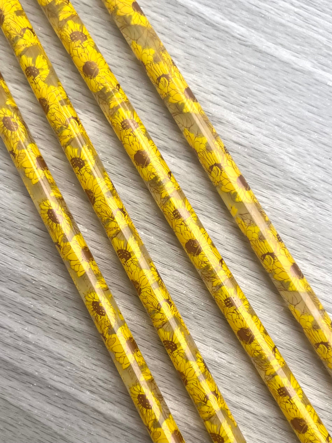 11 Inch Sunflower Plastic Reusable Straws