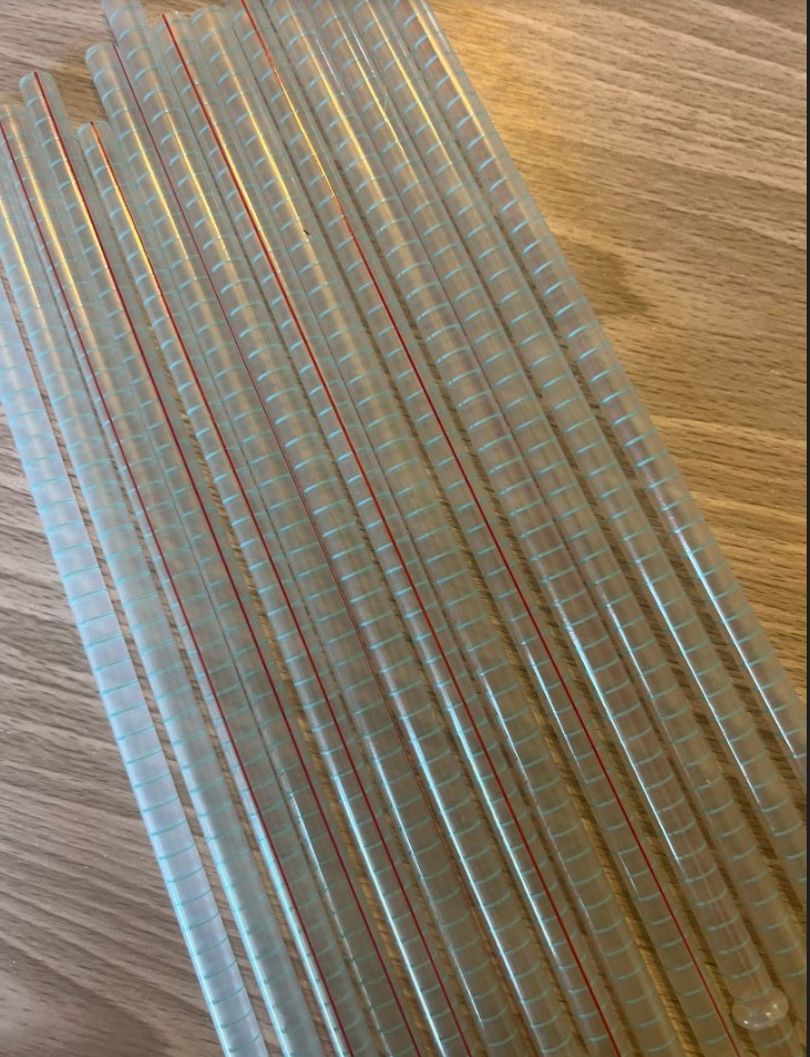 10 Inch Lined Paper Teacher Plastic Reusable Straws