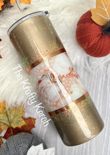 Load image into Gallery viewer, 24oz Gold Pumpkin Burst Tumbler- Ready to Ship
