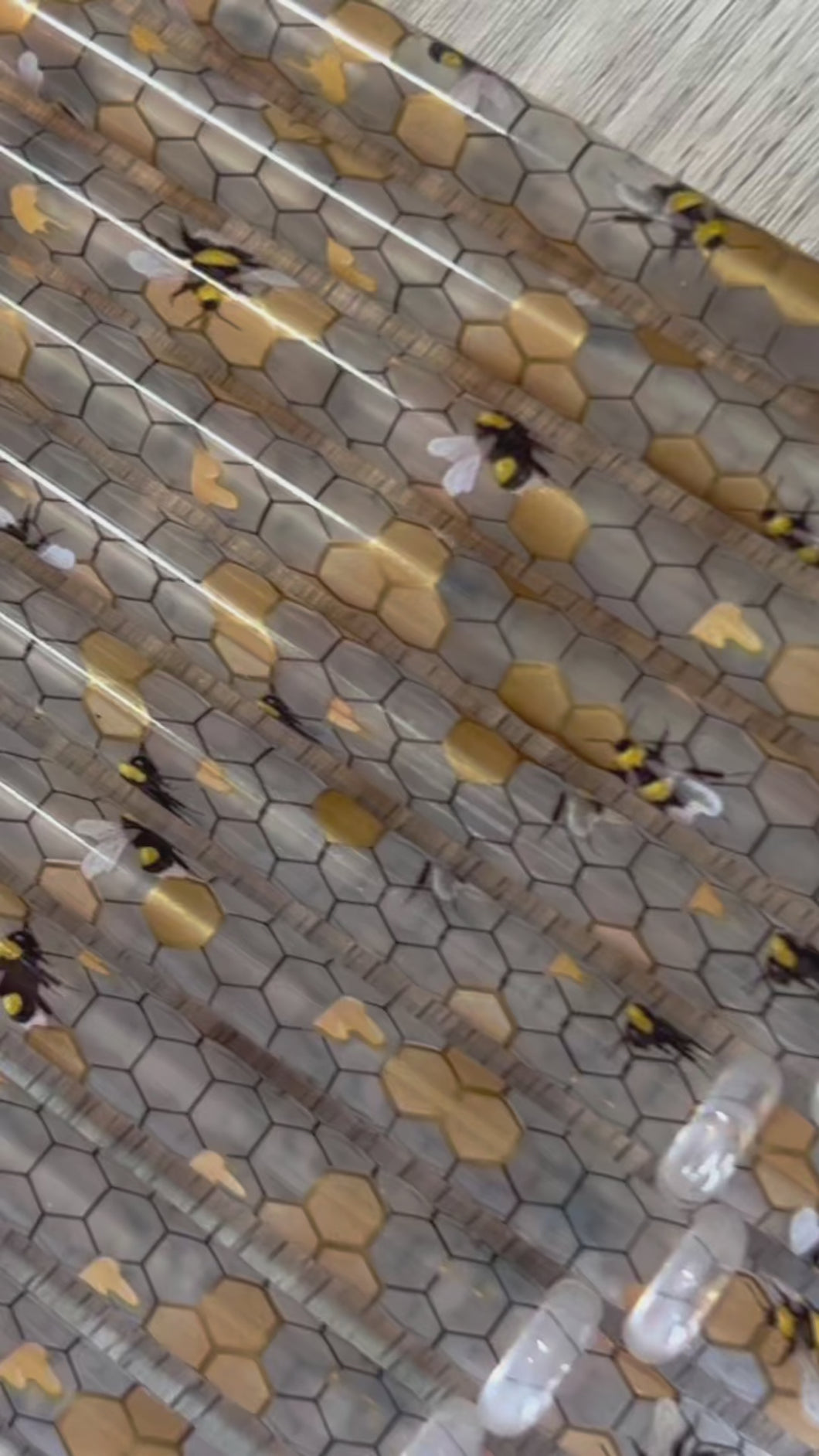 10 Inch Bee Plastic Reusable Straws